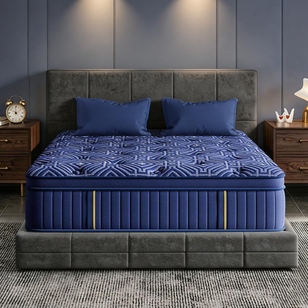 King Size Mattress, 12 Inch Gel Memory Foam Hybrid Mattress in a Box, Medium Firm, Fiberglass Free, Pocket Springs, Motion Isolation with Pressure Relief, CertiPUR-US Certified,365 Night Trial