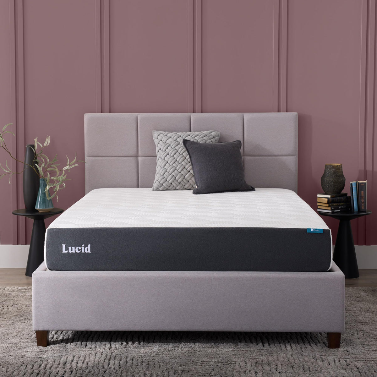 Lucid® 5" Firm Gel Memory Foam Mattress – Bamboo Charcoal & Cooling Gel – Fiberglass Free – Bed in a Box – CertiPUR-US® Certified – Full Size