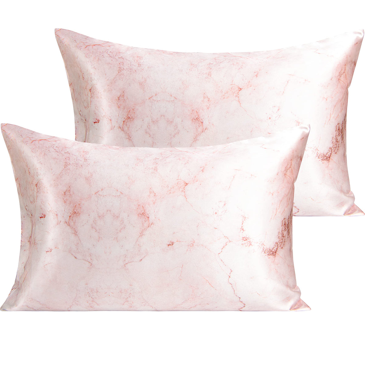 BEDSUM Standard Silk Satin Pillowcases - 2-Pack, 20x26, White