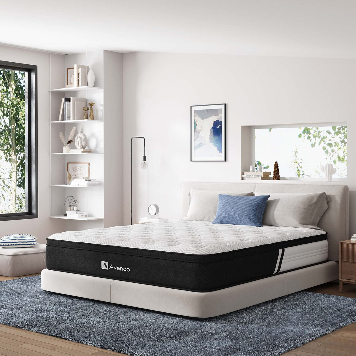 Avenco 10 Inch Queen Mattress, Medium Firm Hybrid Mattress in a Box