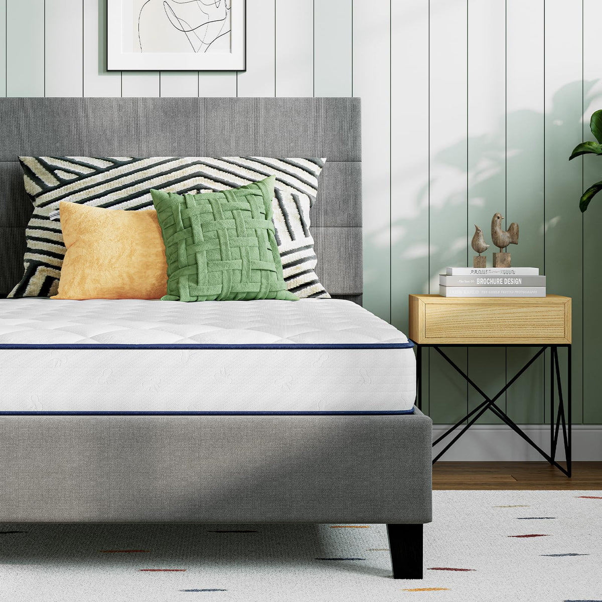 Novilla Queen Mattress, 12 Inch Hybrid Mattress Queen with Comfort Foam|Innerspring Pillow Top Mattresses in a Box, Pressure & Pain Relief, Soft Feel but Supportive, CertiPUR-US