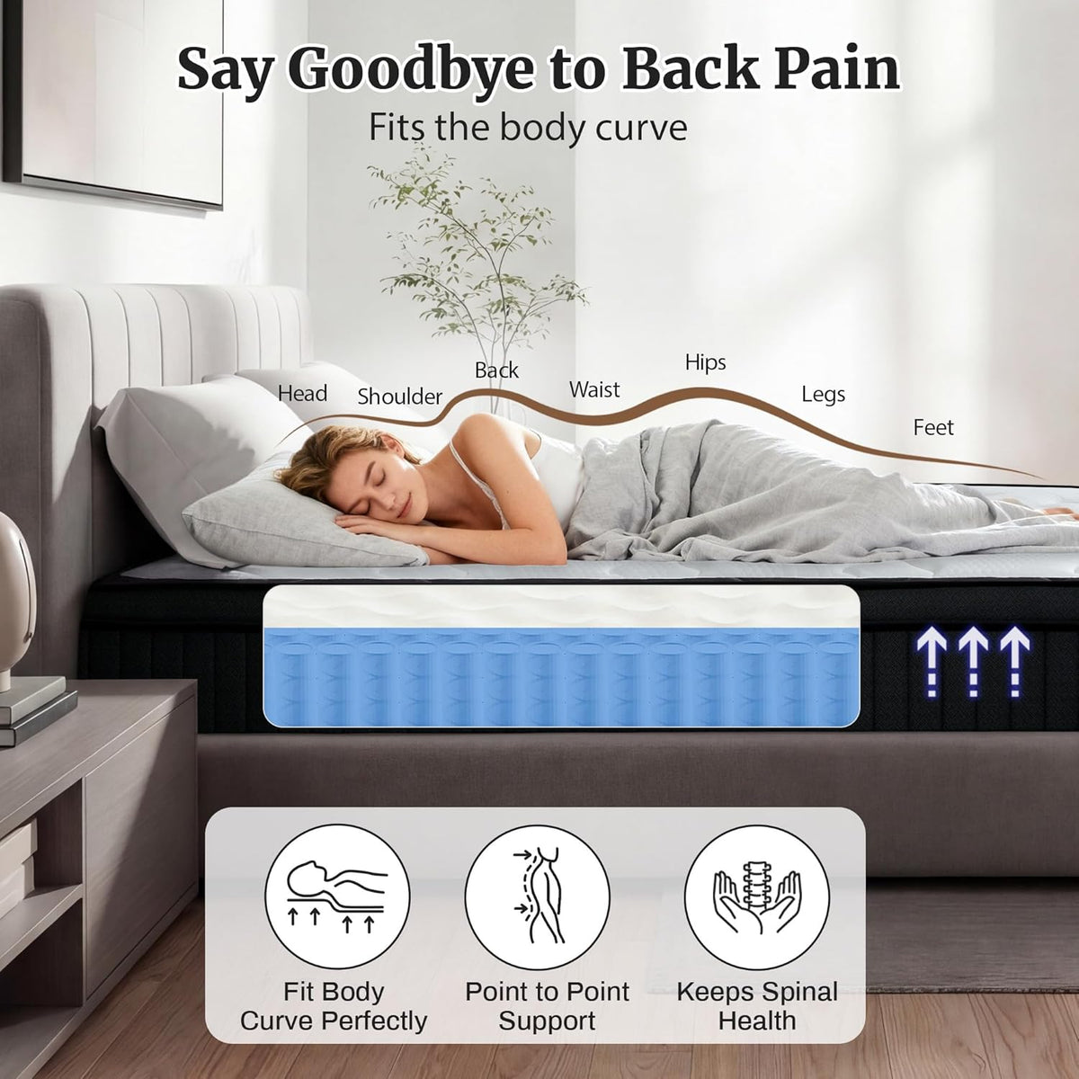 WEUP Full Size Mattress 12 Inch, Firm Hybrid Memory Foam Mattress in a Box with Individual Pocket Springs, Pressure Relief, Motion Isolation, Fiberglass Free, CertiPUR-US Certified 75"x 54"(White)