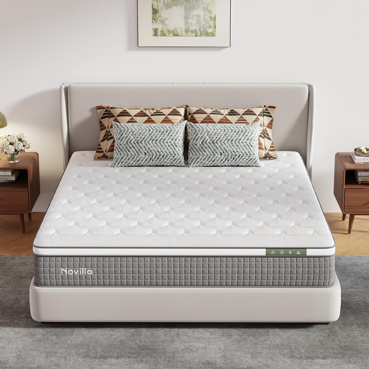 Novilla 14 Inch King Mattress,King Size Gel Memory Foam Hybrid Mattress