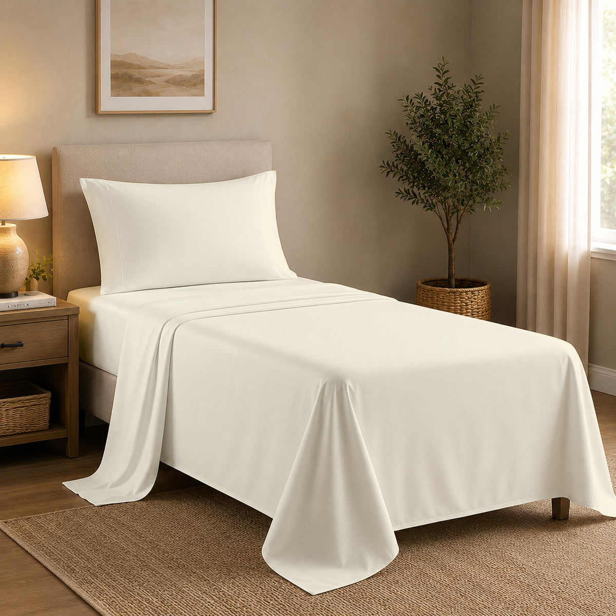 Queen Pillow Cases Set of 2, 400 Thread Count, White