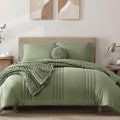 King Size Comforter Set-7 Pieces Brown Soft Bed in a Bag King Bedding Sets