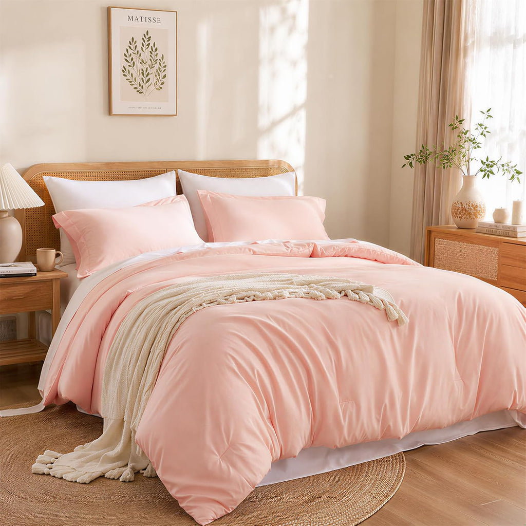 weigelia Pink Full Comforter Set with Sheets - 7 Pieces Bed in a Bag Full