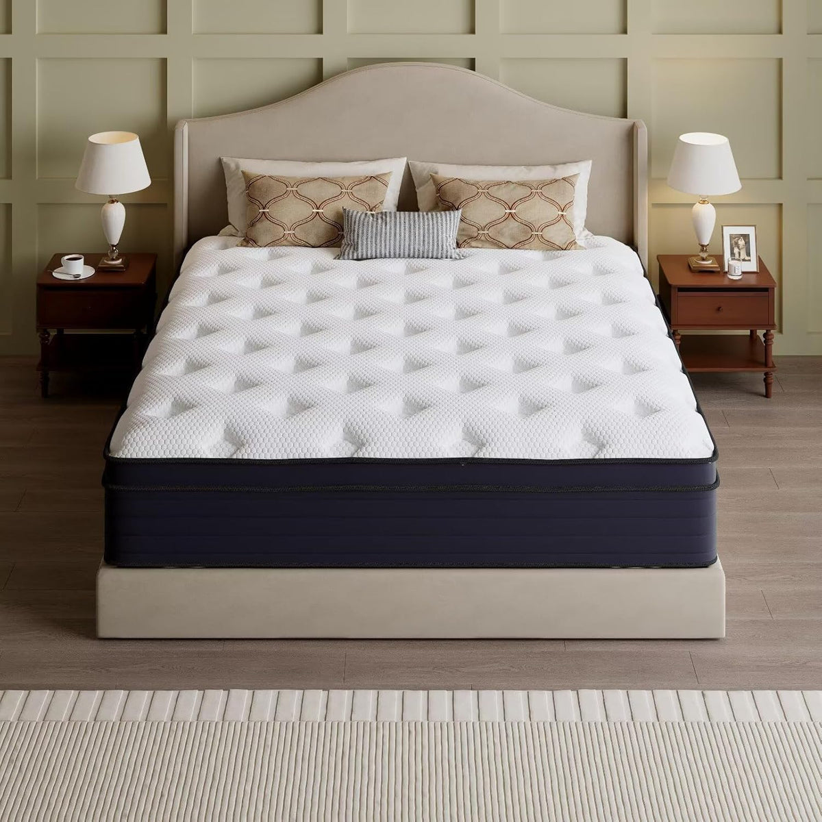 Queen Mattress, 14 Inch Hybrid Memory Foam Mattress in a Box, Cooling Gel for Pressure Relief & Back Pain Support, CertiPUR-US Certified, Medium Firm Bed, Breathable Comfort Sleep
