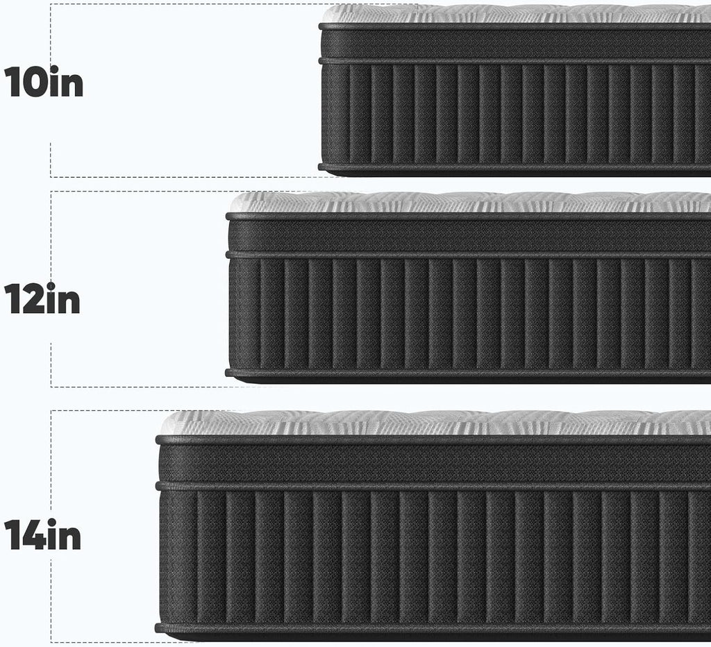 Queen Mattress, Mattress Queen Size in a Box, Queen Size Mattress 12 inch Medium Firm Colchones Queen with Individually Pocket Coils Springs, Motion Isolation, Edge Support