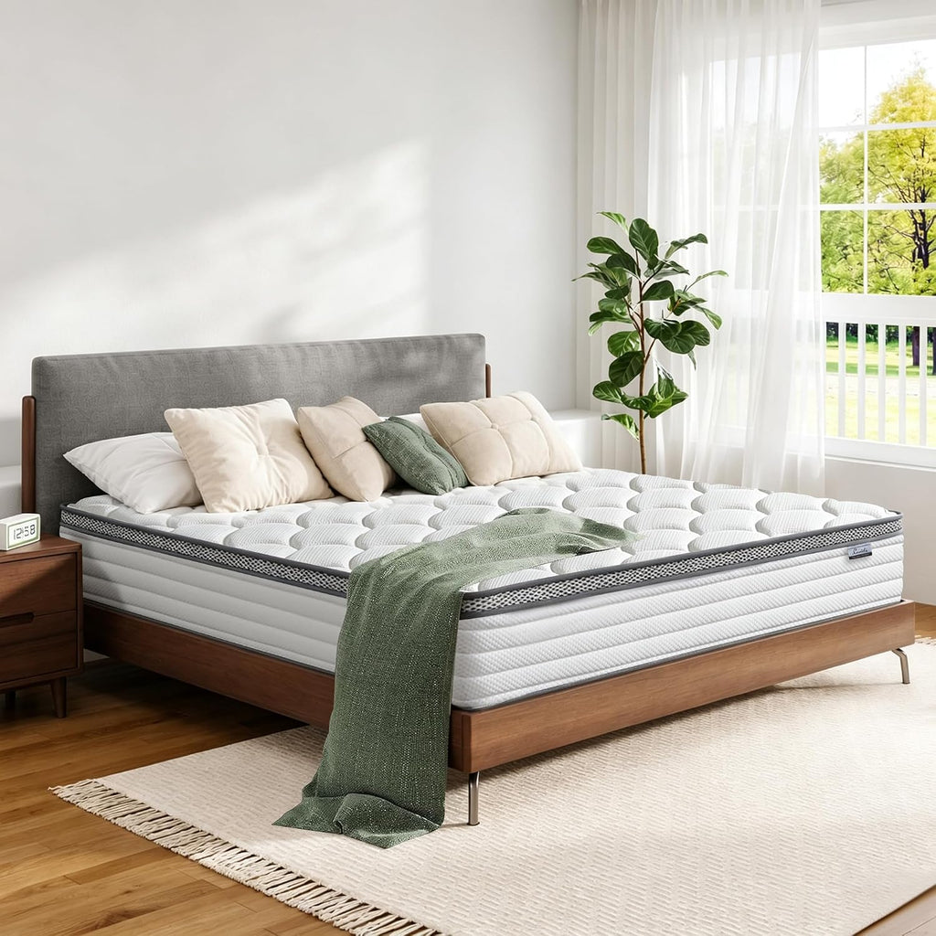 Queen Mattress,12 inch Queen Size Hybrid in Box,Medium Firm Support
