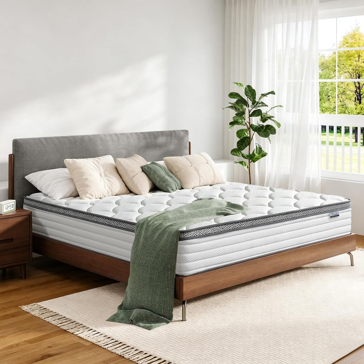 Queen Mattress,12 inch Queen Size Hybrid in Box,Medium Firm Support