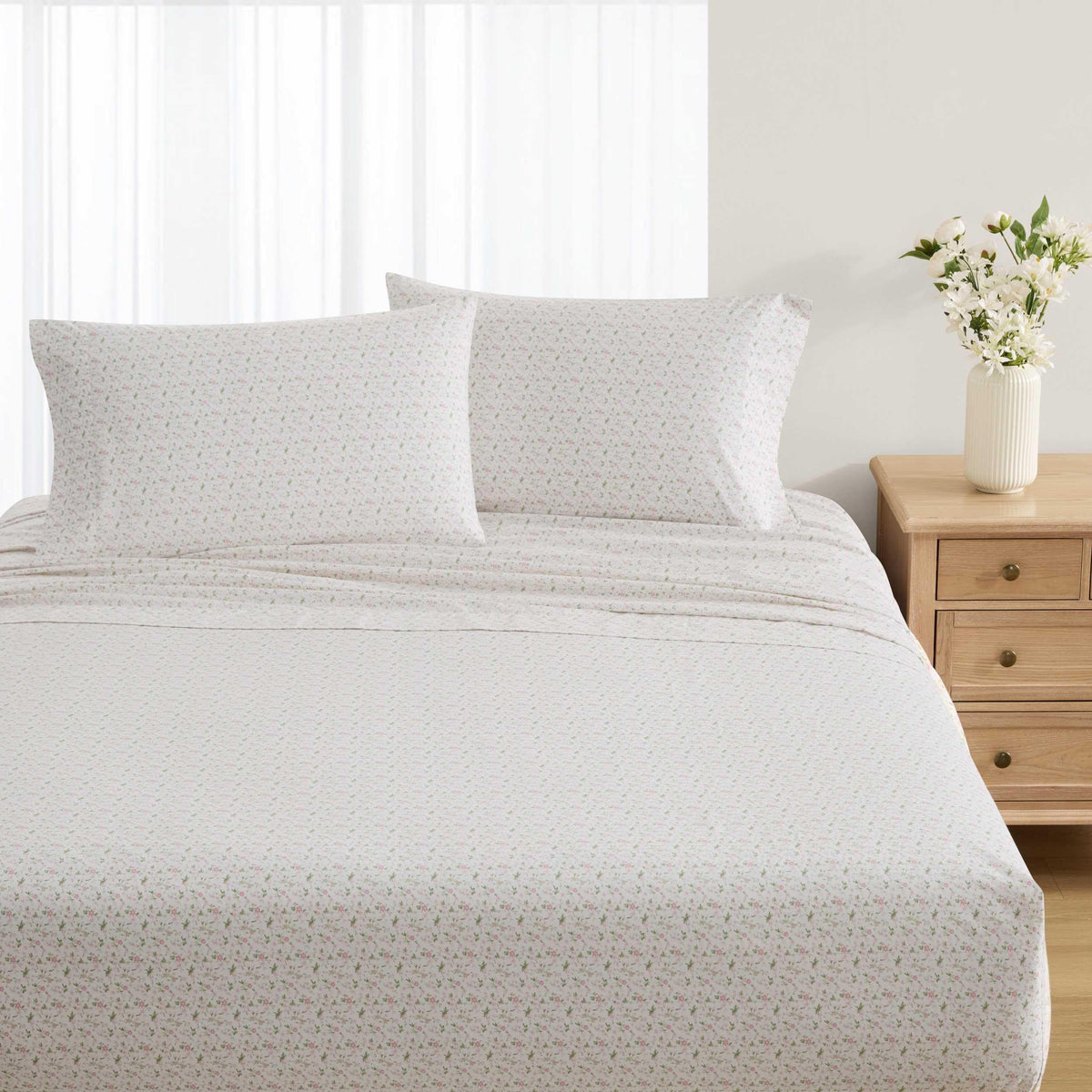 Laura Ashley - Standard Size Cotton Percale Pillowcase Set, 2 Pack