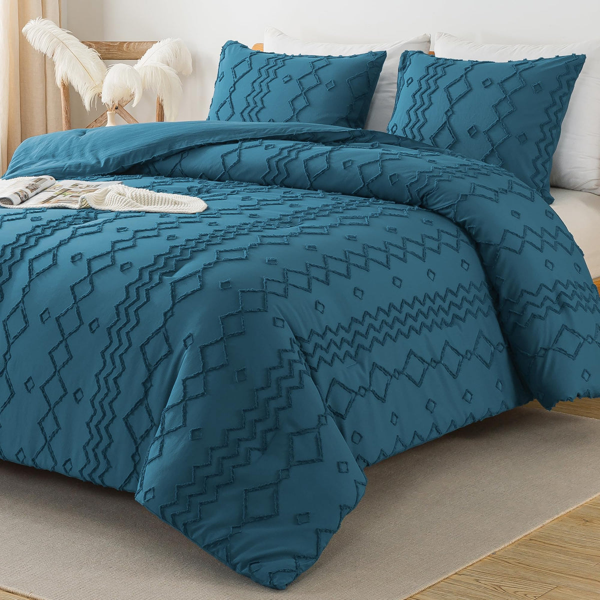 Andency King Size Comforter Set Khaki, 3 Pieces Bedding
