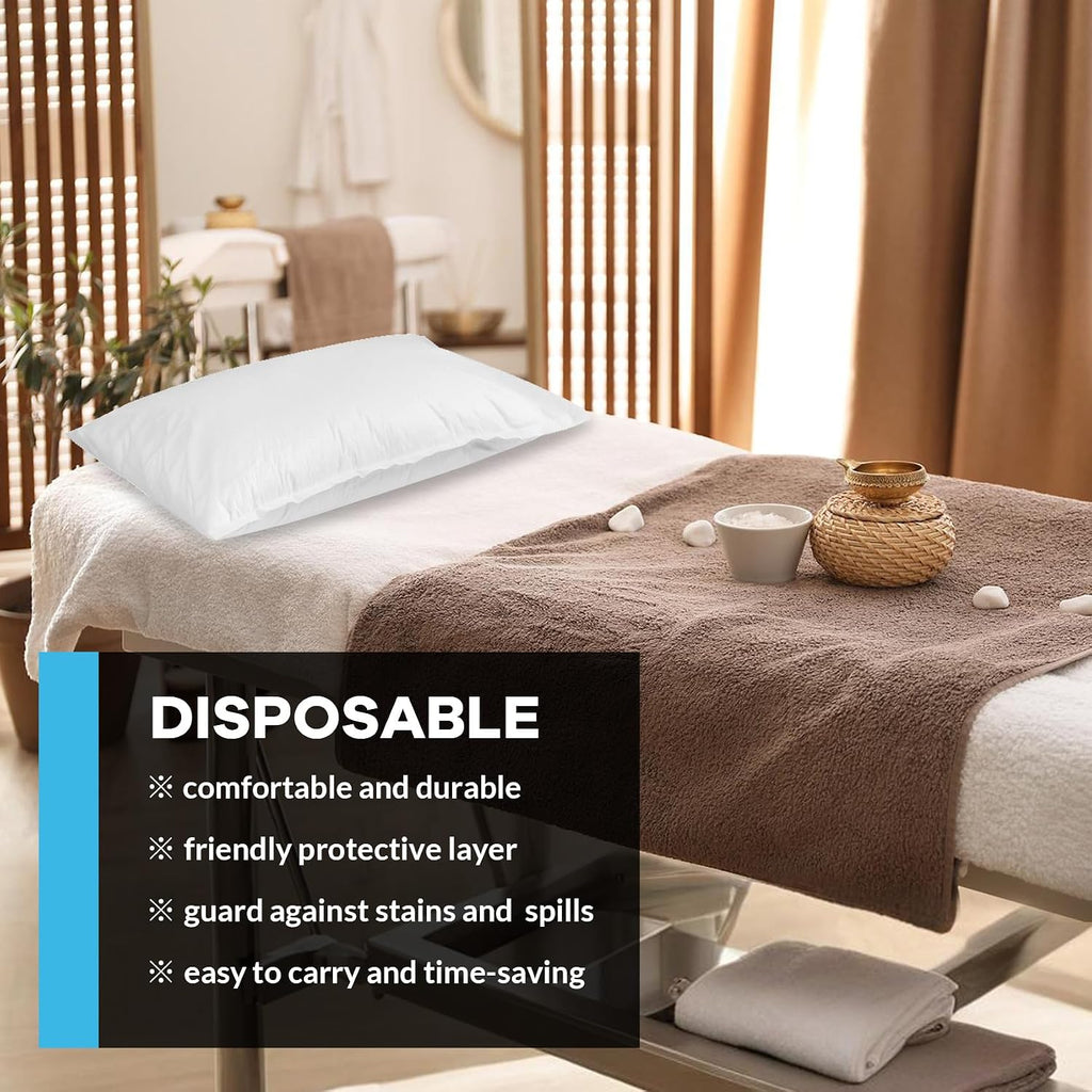 Disposable Pillowcases, 100pcs Disposable Pillow Case Covers, Soft Non-Woven Fabric Disposable Pillow Cases for Medical, Hospital, Hotels, SPA Tattoo Lash Pillow Covers, 21 in x 30 in