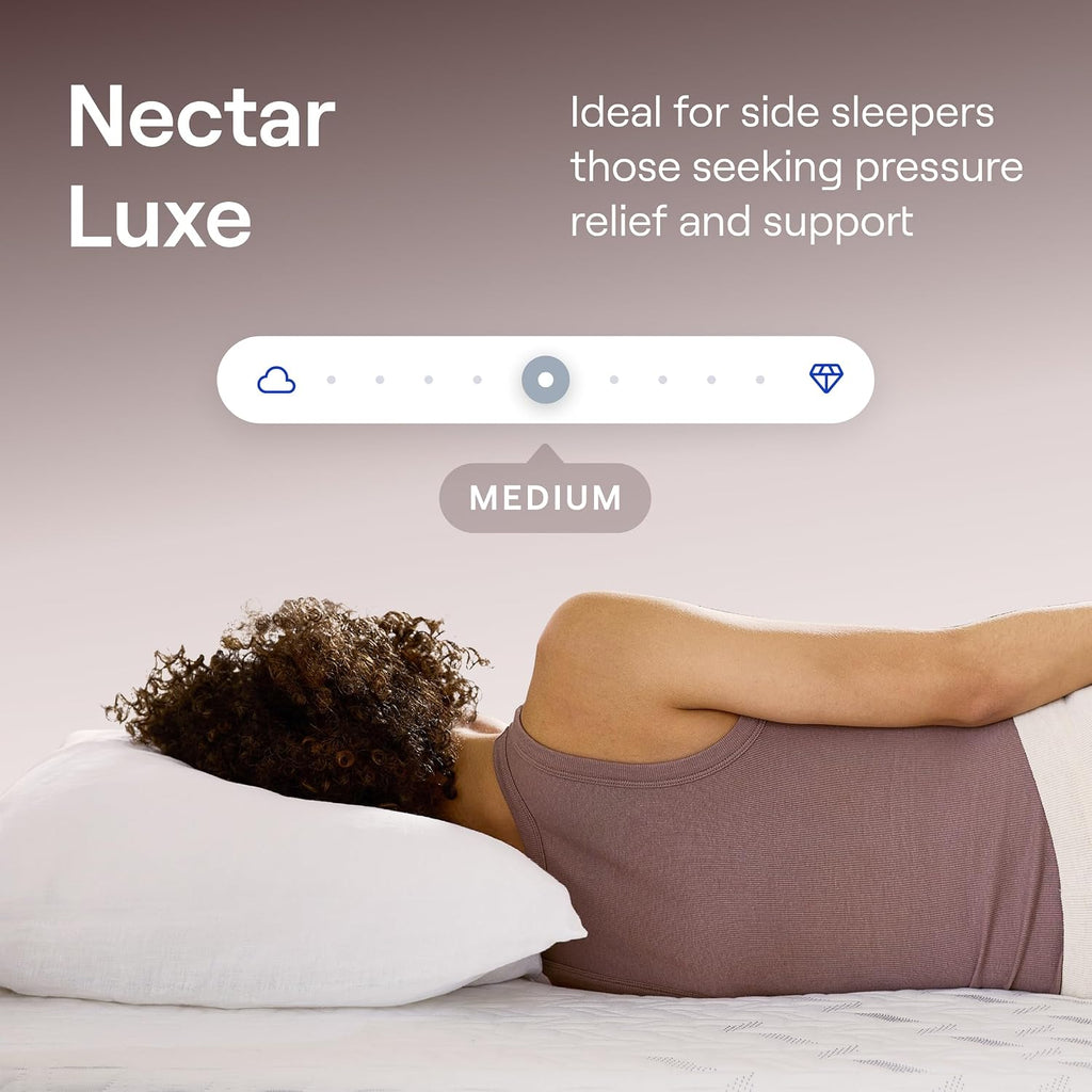 Nectar Luxe 14” Memory Foam Mattress, Cal King, Medium Feel, 1-Year Trial