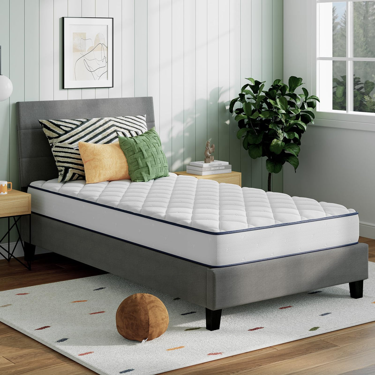 Novilla Queen Mattress, 12 Inch Hybrid Mattress Queen with Comfort Foam|Innerspring Pillow Top Mattresses in a Box, Pressure & Pain Relief, Soft Feel but Supportive, CertiPUR-US