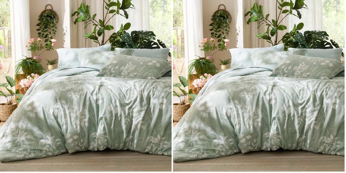 Bedsure Sage Green Queen Comforter Set, Floral Bedding Sets, 7 Piece