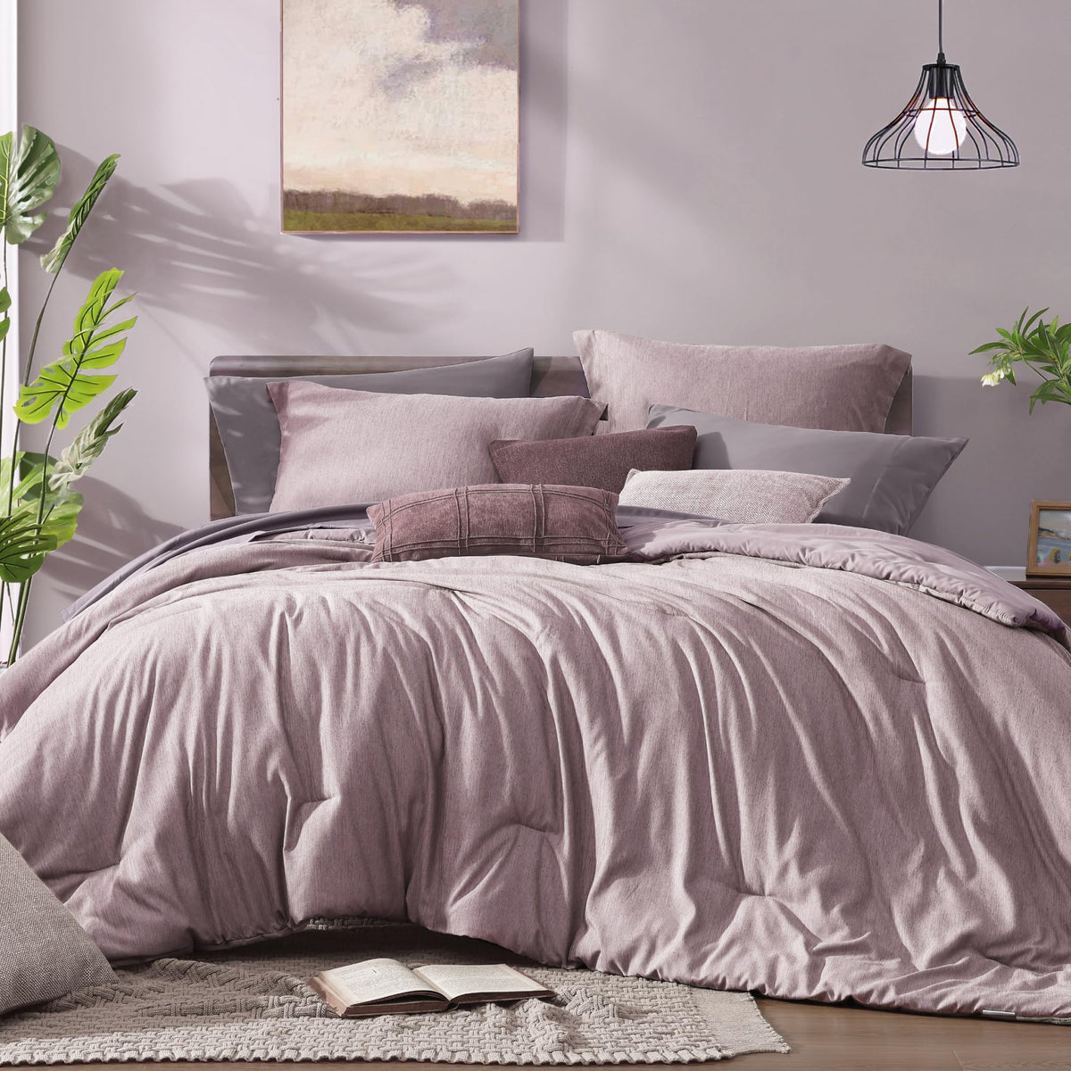 Monbix King Size Comforter Set Sage Green 7 Pieces Bed in a Bag