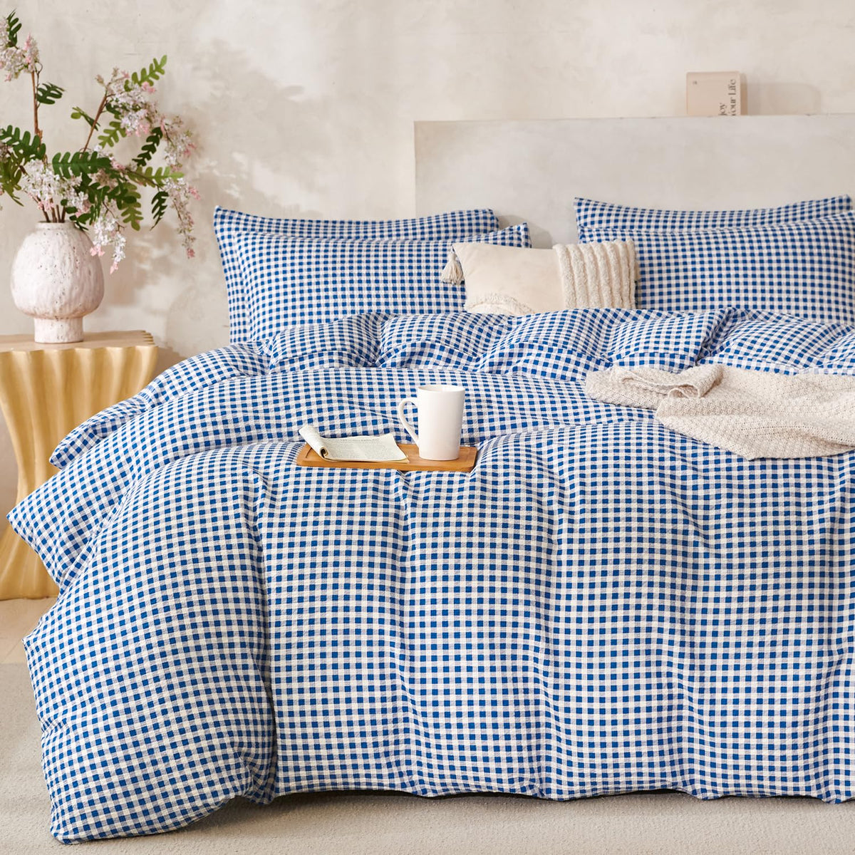 Sage Green Queen Size Comforter Set Striped 100% Soft Washed Microfiber Jacquard 3 Pieces Striped Bedding Sets Green White Comforter Queen for All Seasons and 2 Pillowcases Comfort Breathable