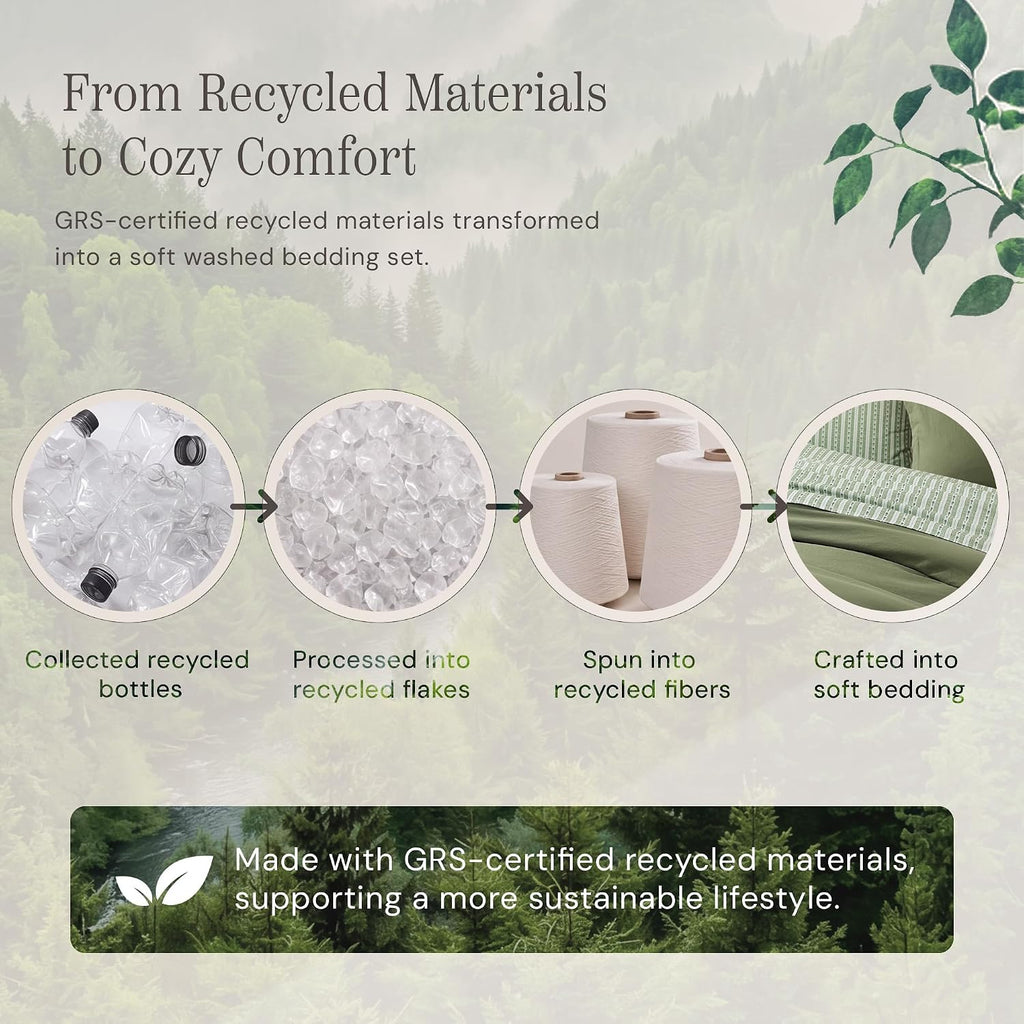 Queen Comforter Set with Sheets-7 Pieces Soft Recycled Bed in a Bag Bedding