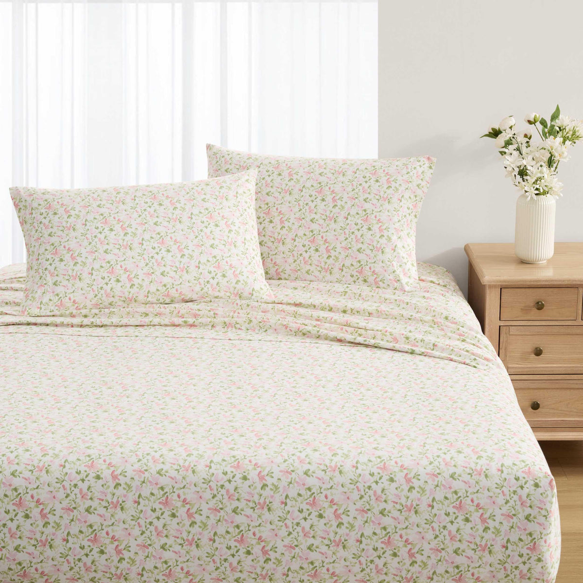 Laura Ashley - Standard Size Cotton Percale Pillowcase Set, 2 Pack