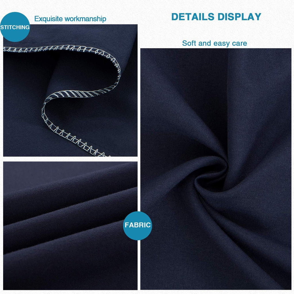 FLXXIE 2-Pack Microfiber King Pillow Cases, Envelope Closure, Navy