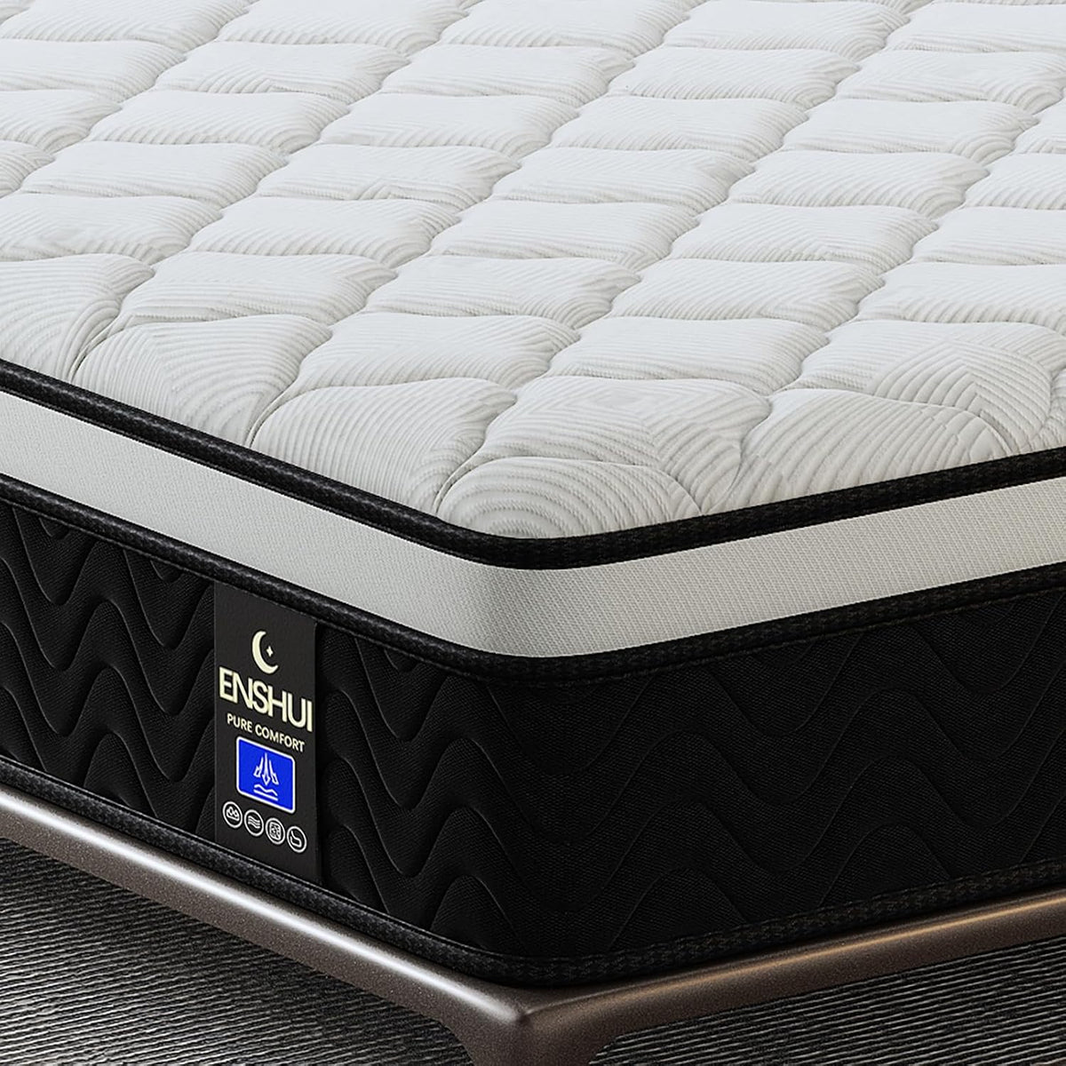 Twin 12-Inch Hybrid Mattress with Gel Memory Foam & Pocket Springs, Medium Firm, Breathable - Back Pain & Pressure Relief, Motion Isolation with Edge Support, CertiPUR-US Certified 100 Night Trial