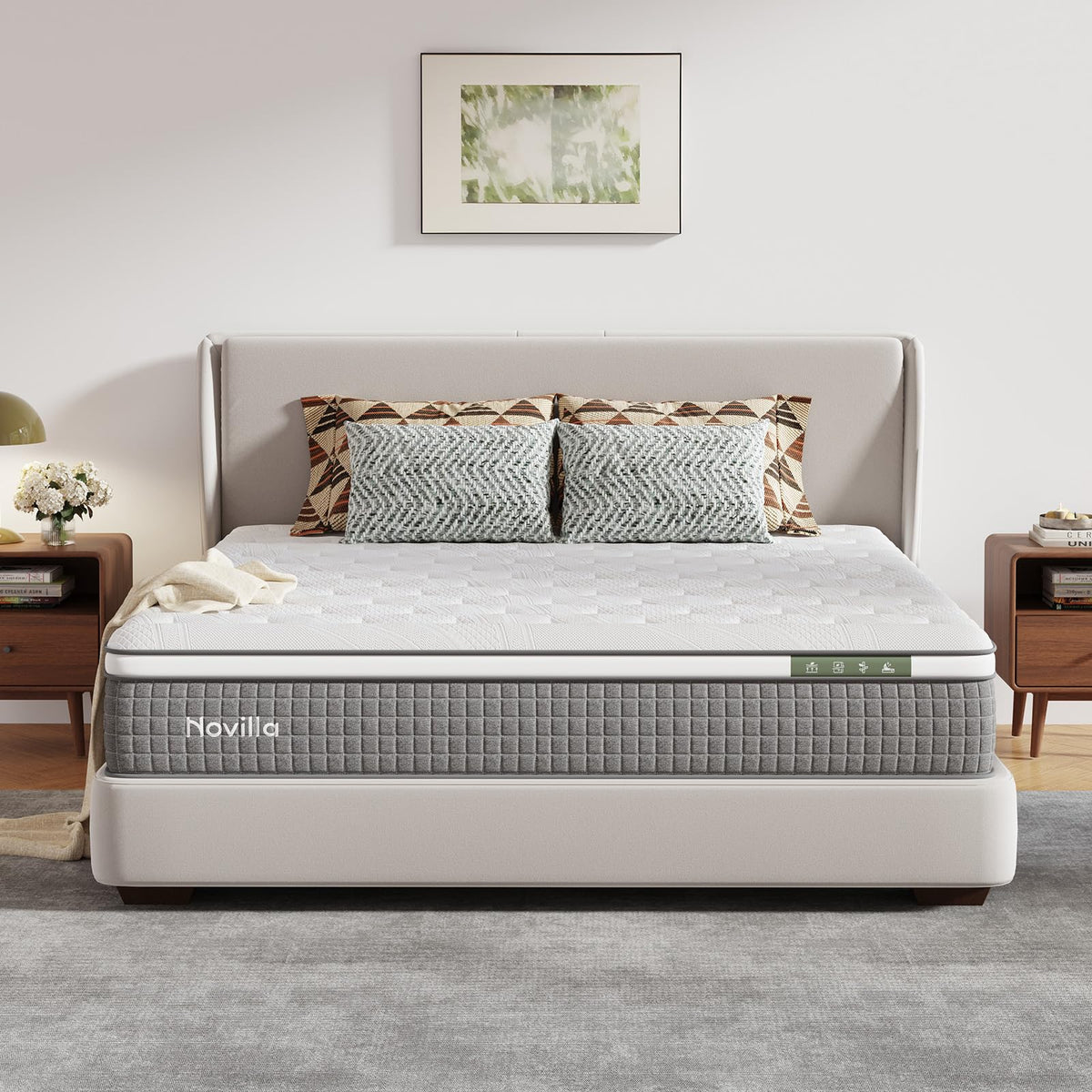 Novilla 14 Inch King Mattress,King Size Gel Memory Foam Hybrid Mattress