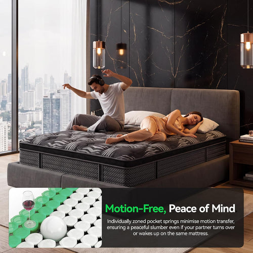10 Inch Queen Hybrid Mattress with Gel Memory Foam & Pocket Springs