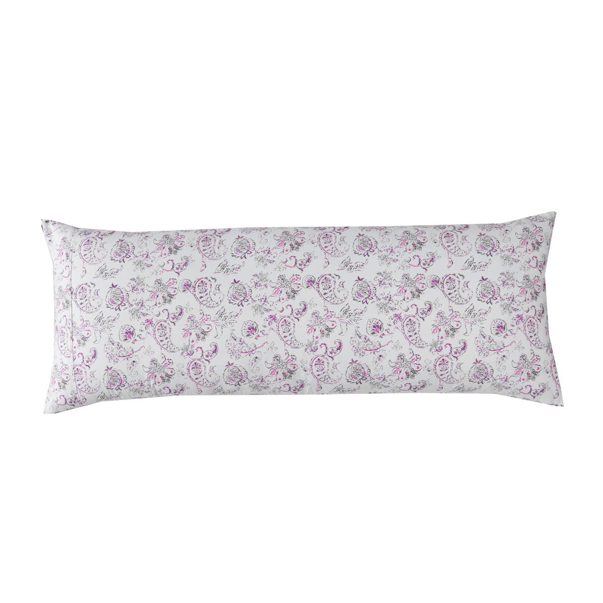 Elegant Comfort Ultra Soft Set of 2 Floral Print Pillowcases - 1500 Premium Hotel Quality Microfiber, Soft and Smooth Envelope Closure 2-Piece Pillow Covers - Standard/Queen, Paisley Gray