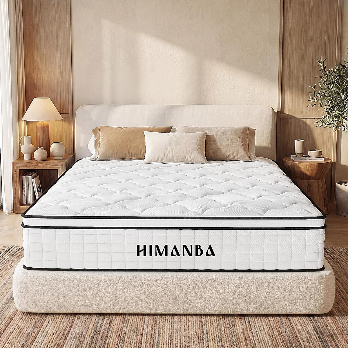 Twin 10 Inch Hybrid Mattress in a Box, Balanced Medium Feel, Memory Foam with Individually Pocketed Coils, Zoned Support & Motion Isolation, CertiPUR-US Certified
