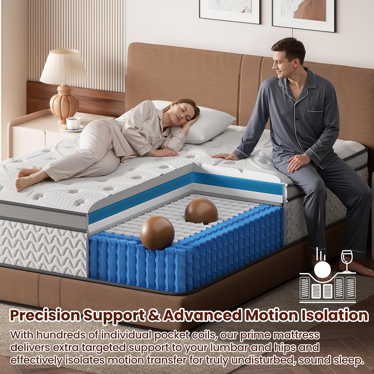 SLEEP100 Medium Firm Twin Mattress 10 Inches - Luxury Cooling Hybrid Bed Mattress in a Box with Lumbar & Shoulder Support, Hotel Collection for Pain Relief - Fiberglass Free - 365 Night Trial