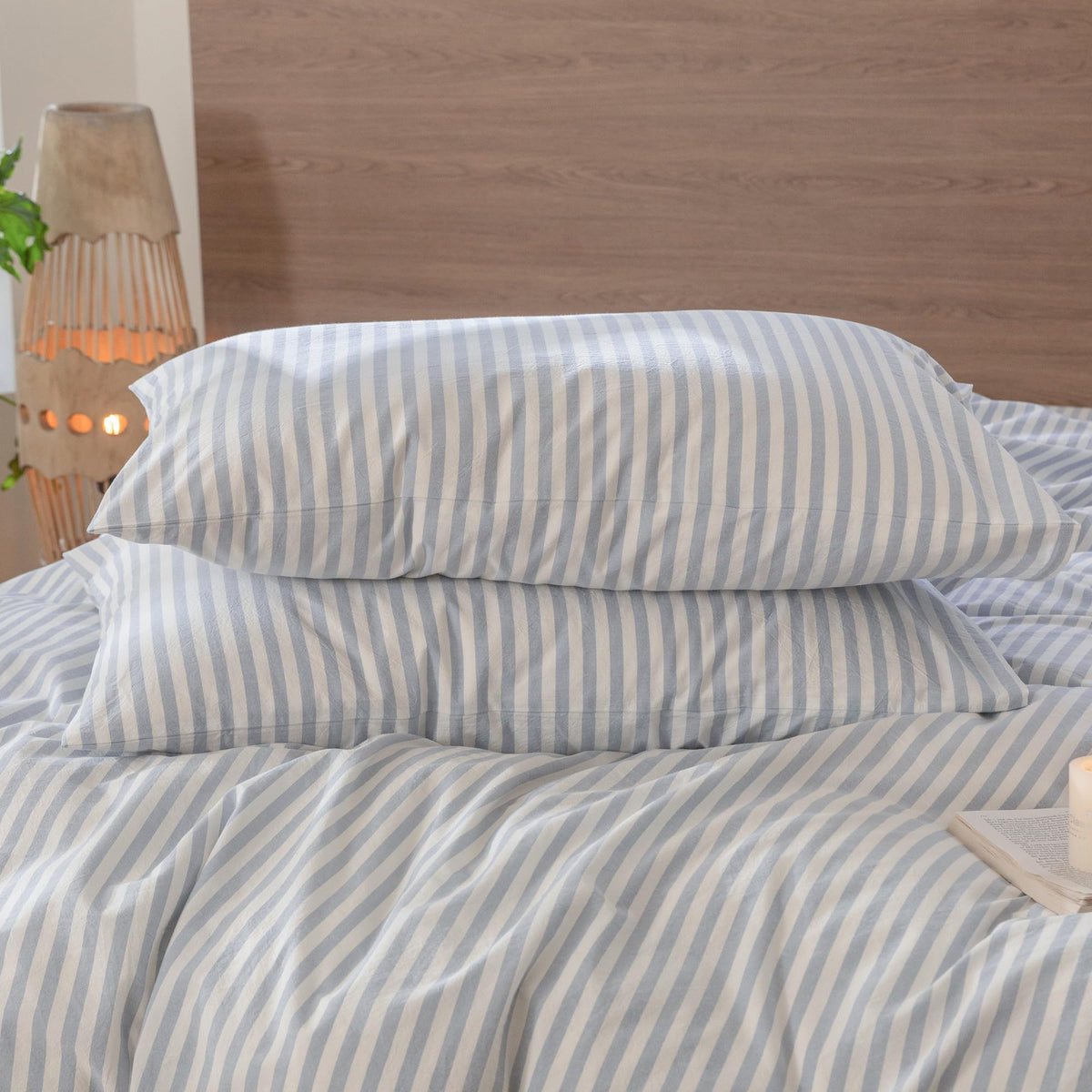 MOOMEE Pillowcase Set of 2 100% Washed Cotton Linen-Like King