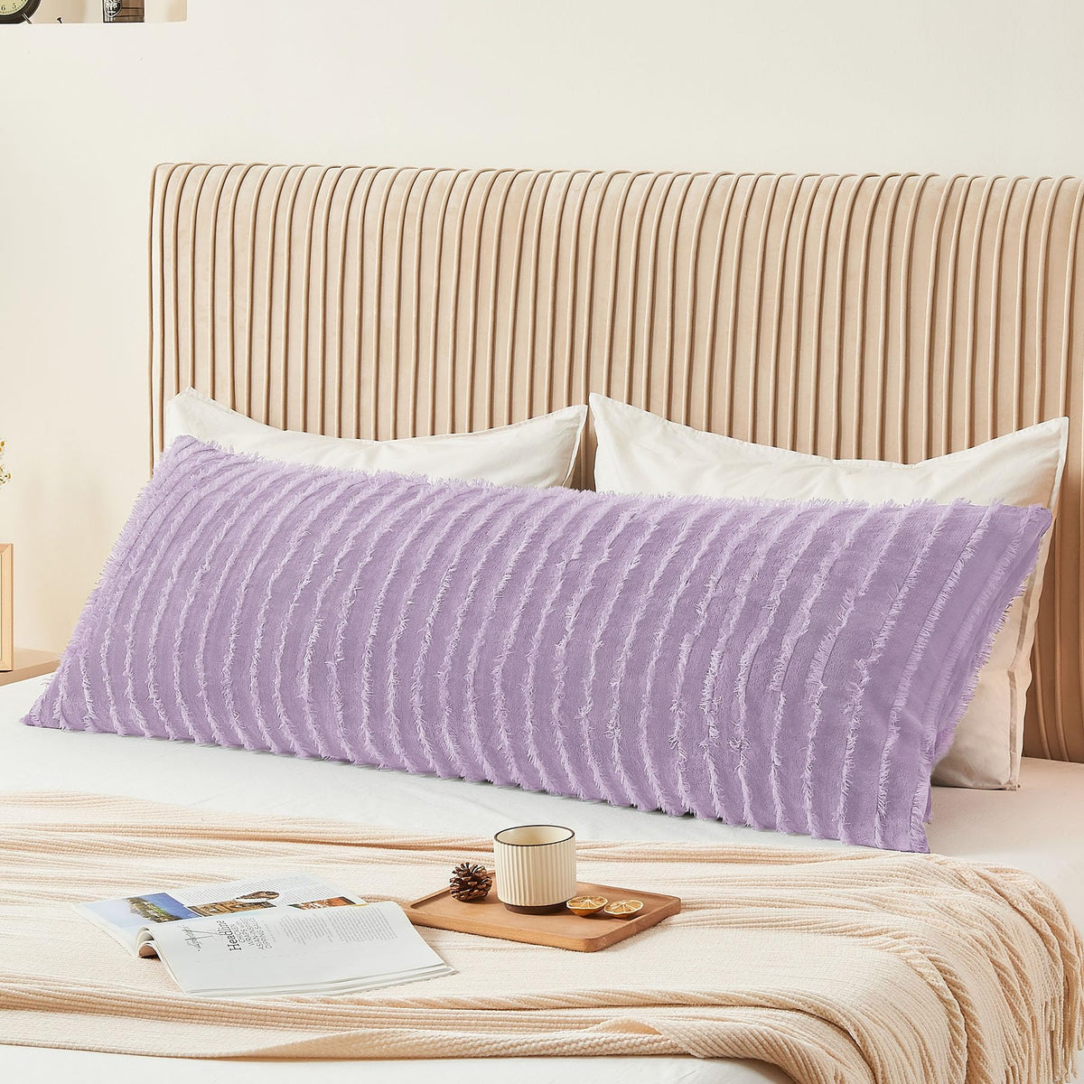 BEDELITE Body Pillow Cover with Zipper, Gray, 20x54 Inch, 1 Pack