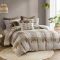 Madison Park Signature Cotton Comforter Set Oversized King Neutral 8PC