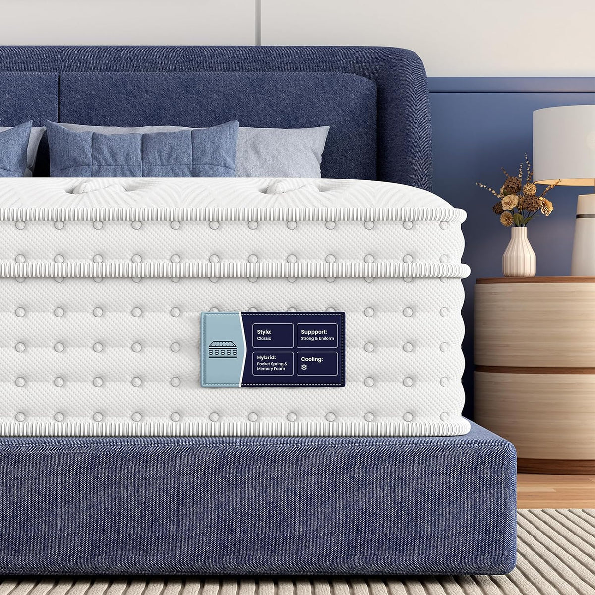 BedStory 12 Inch Firm Queen Hybrid Mattress in a Box, 365-Night Trial