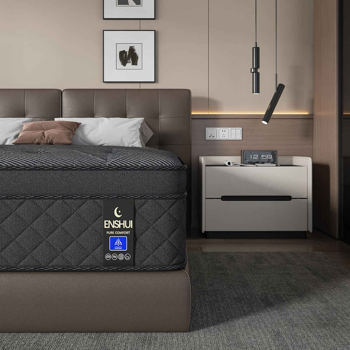 Twin 12-Inch Hybrid Mattress with Gel Memory Foam & Pocket Springs, Medium Firm, Breathable - Back Pain & Pressure Relief, Motion Isolation with Edge Support, CertiPUR-US Certified 100 Night Trial