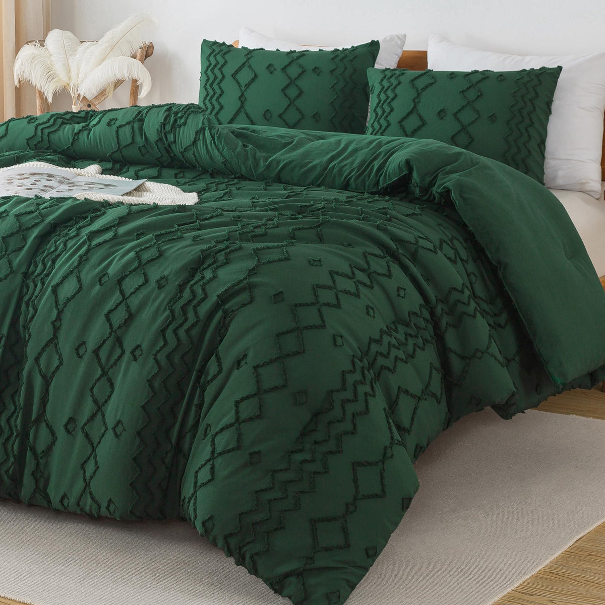 Andency King Size Comforter Set Khaki, 3 Pieces Bedding