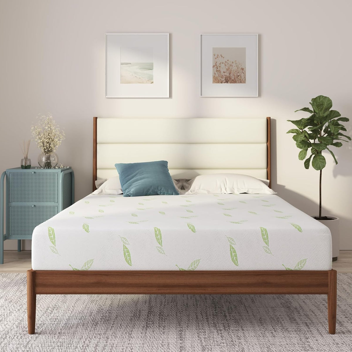 NapQueen Twin Size, 12 Inch Anula Green Tea Infused Memory Foam Mattress, Bed in a Box, CertiPUR-US Certified