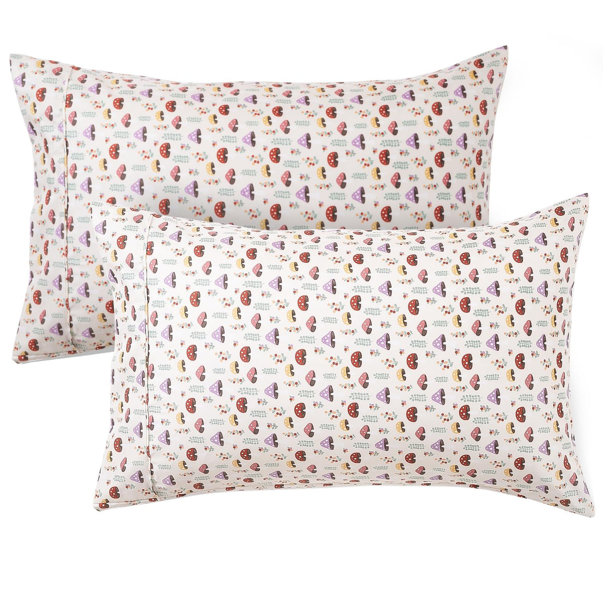 Queen Pillow Cases Set of 2, Ultra Soft Wrinkle-Free Microfiber Pillow Covers with Open-end Closure, Fade/Stain/Shrink Resistant, Machine Washable, Butterfly Garden Print, 20"x30" Queen Size