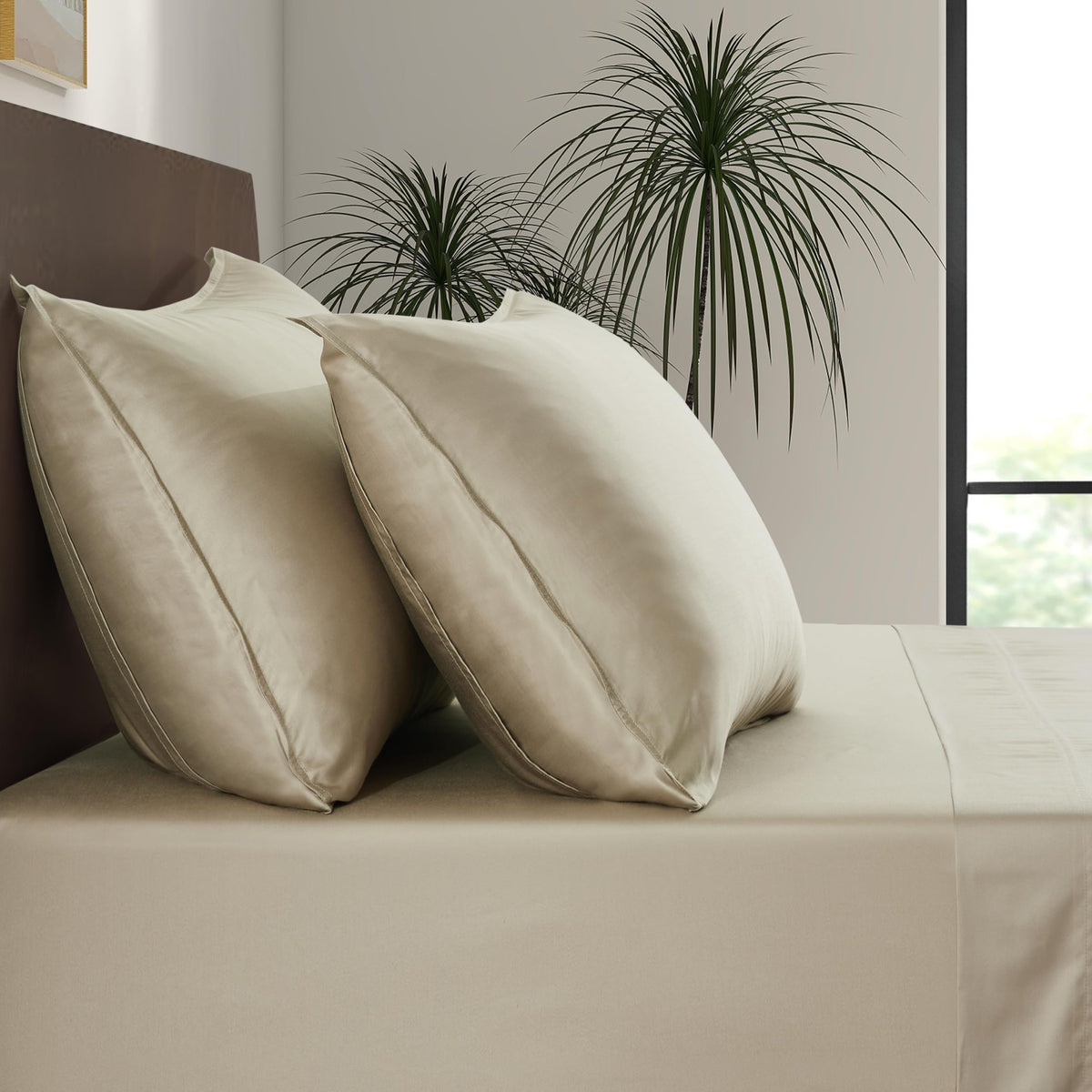 Luxury Bamboo Market | King Envelope Pillowcase Set | 100% Viscose Made from Bamboo | Organically Grown | Ultra Soft | Cooling | 2pcs [Classic White]