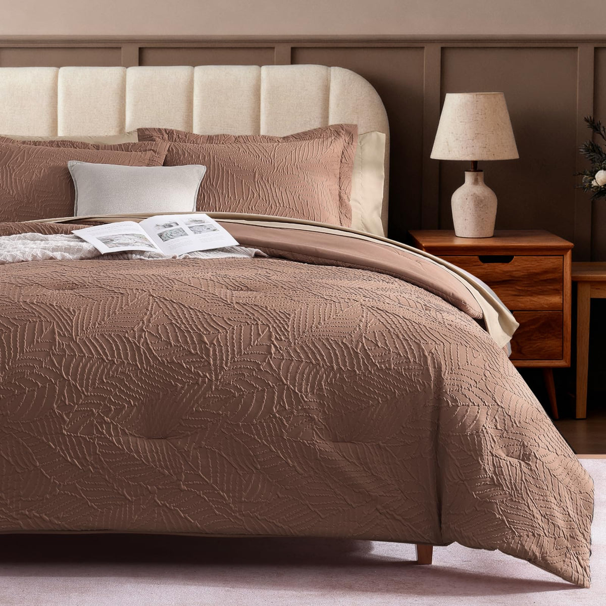 King Size Comforter Set- 7 Pieces Dark Green Bed in a Bag King Bedding Sets