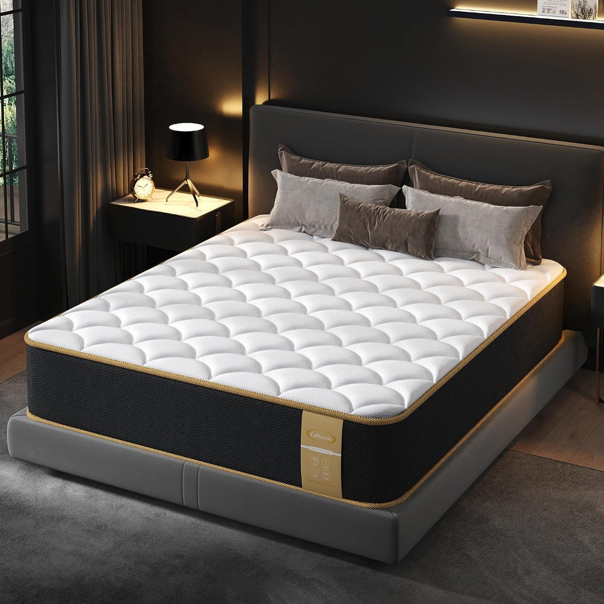 LETMOON Luxury Twin Mattress 8 Inch, Hotel Level Hybrid Twin Size Bed in a Box, Gel Memory Foam & 7-Zone Ergonomics Targeted Support, CertiPUR-US Mattress for Kids, Teens, Singles, Bunk Beds & Dorms