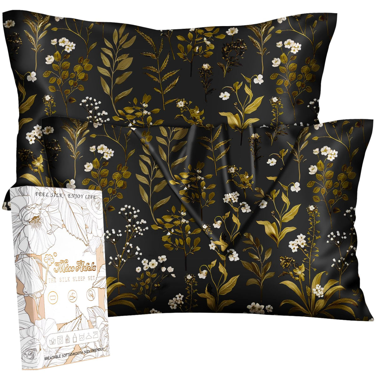 Miss Adola Silk Pillowcases, 2 Pack, Standard Size, Pk Leopard