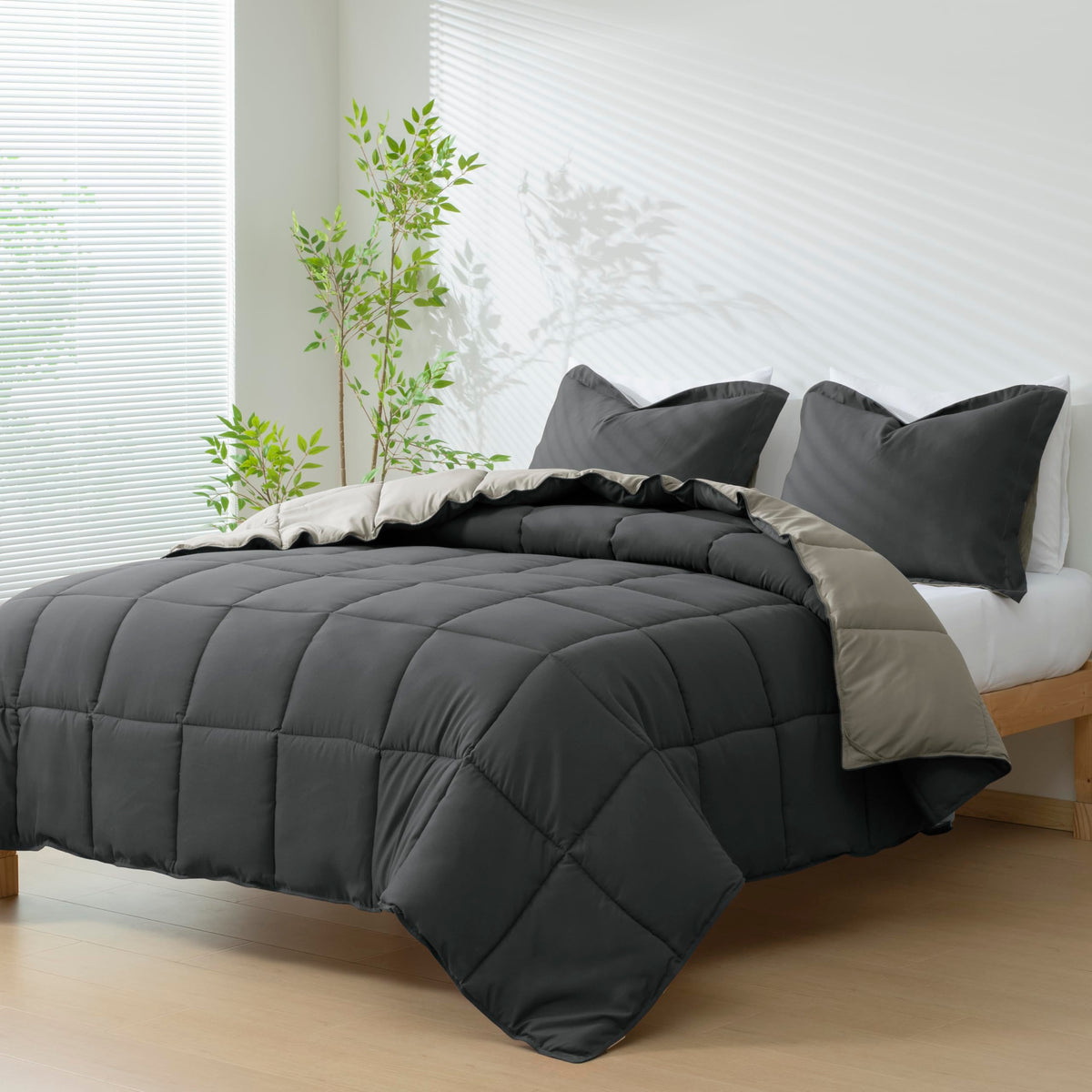 HIG 3pc Green Queen Size Bedding Comforter Set Duvet Insert Blanket
