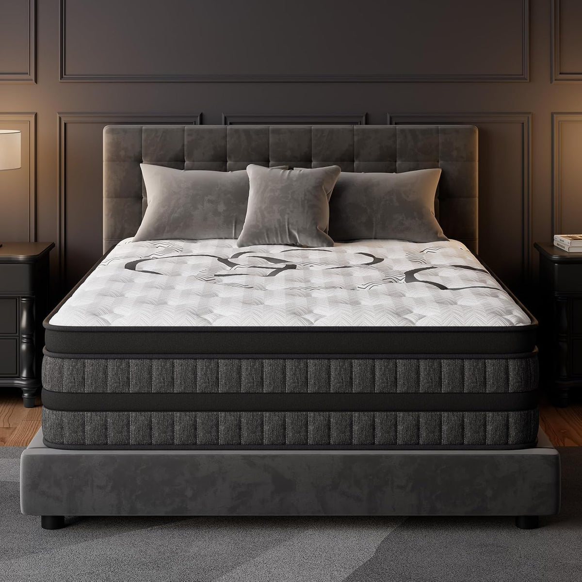 PUBPLON Queen Mattress 14 Inch Hybrid Mattress Euro Top Medium Firm for Back & Lumbar Support [New Version], 365 Night Trial, Individual Pocket Spring for Motion Isolation & Pressure Relief