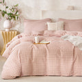 Sage Green Queen Size Comforter Set Striped 100% Soft Washed Microfiber Jacquard 3 Pieces Striped Bedding Sets Green White Comforter Queen for All Seasons and 2 Pillowcases Comfort Breathable