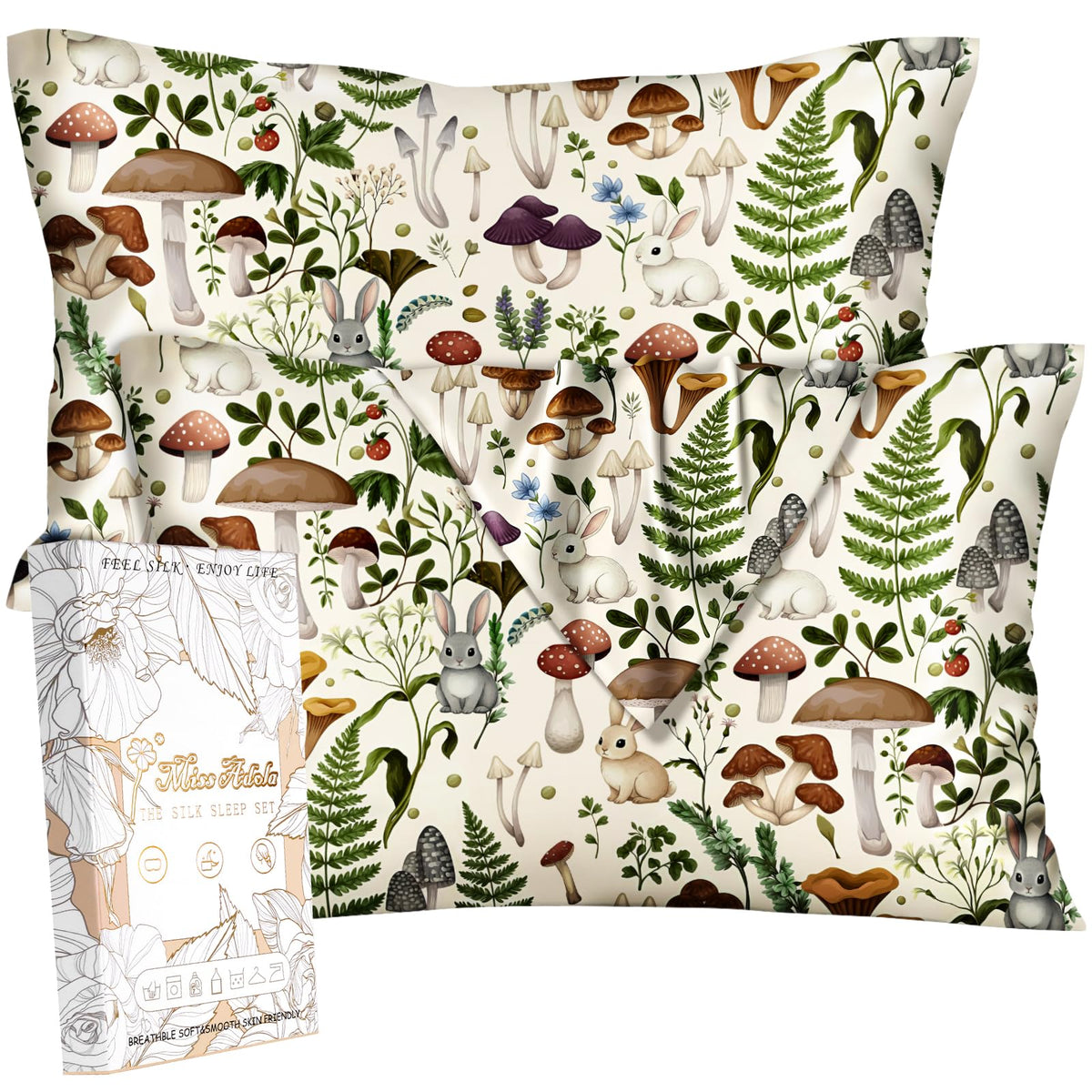 Miss Adola Silk Pillowcases, 2 Pack, Standard Size, Pk Leopard
