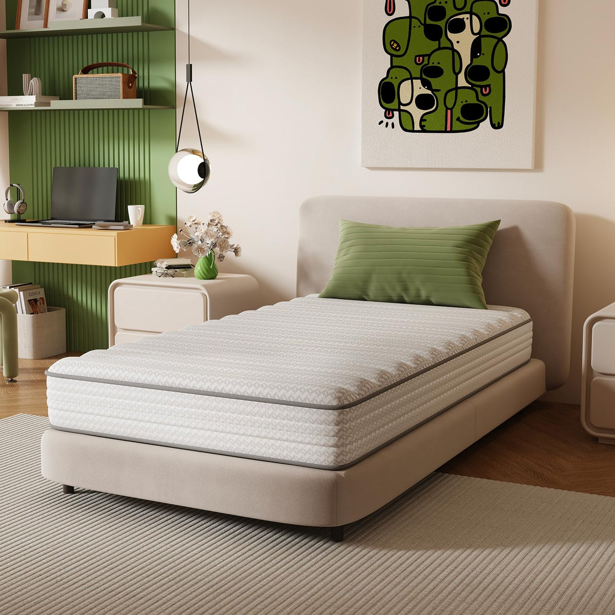 Novilla 14 Inch California King Mattress, Hypoallergenic & Back Pain Relief, Cal King Mattresses in a Box with Smarts Coils, Fiberglass Free CertiPUR-US Certified Colchones Cal No Box Spring Needed