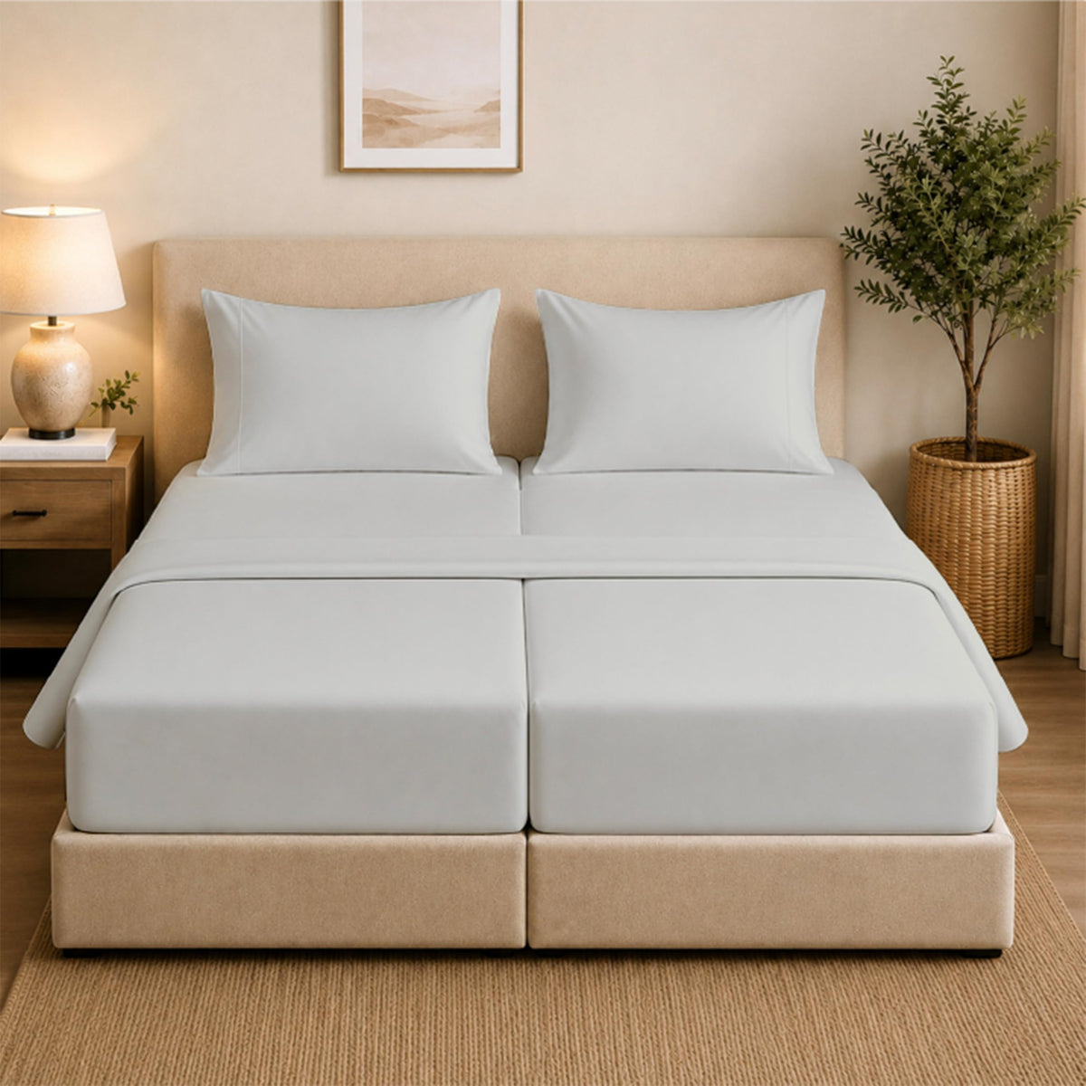 Queen Pillow Cases Set of 2, 400 Thread Count, White