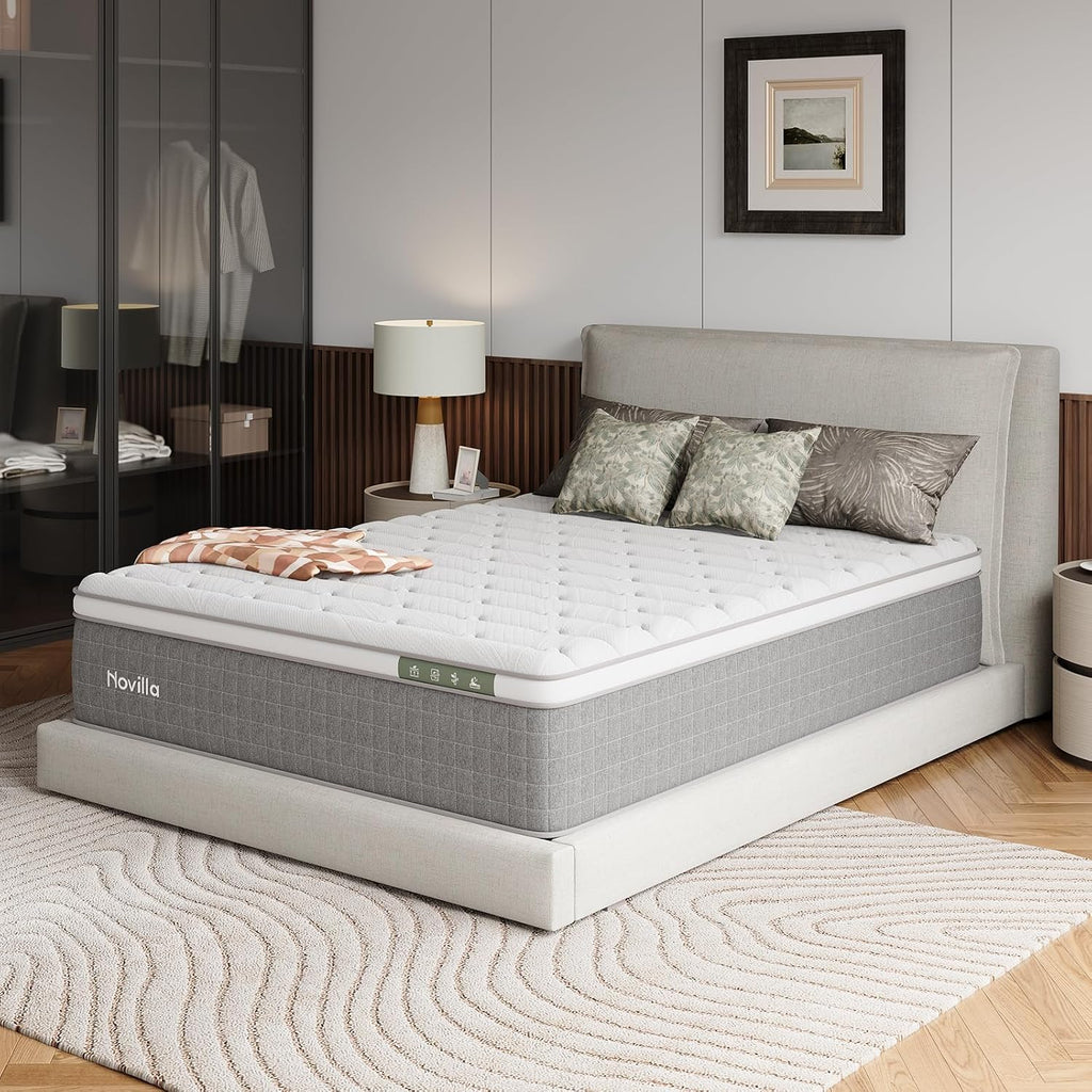 Novilla 14 Inch King Mattress,King Size Gel Memory Foam Hybrid Mattress